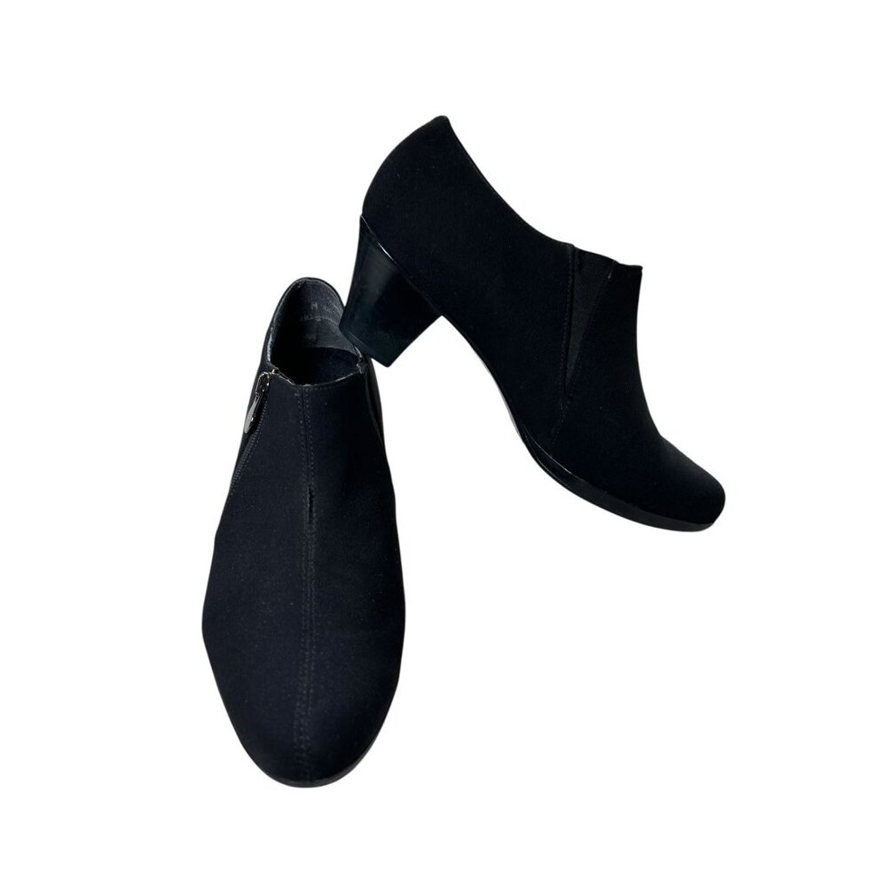 Munro American Booties Black Boots Women's Sz 8 Side Zip Block Heel